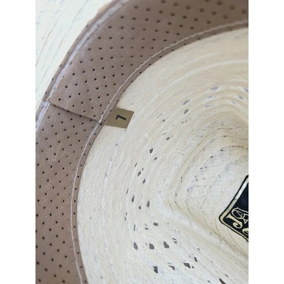 JA Miller CO Straw Woven Feather Rodeo Cowboy Cowgirl Rancher Boho Western Hat 7 - Picture 8 of 11